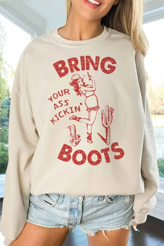 A Kicking Boots {oversized sweatshirt}