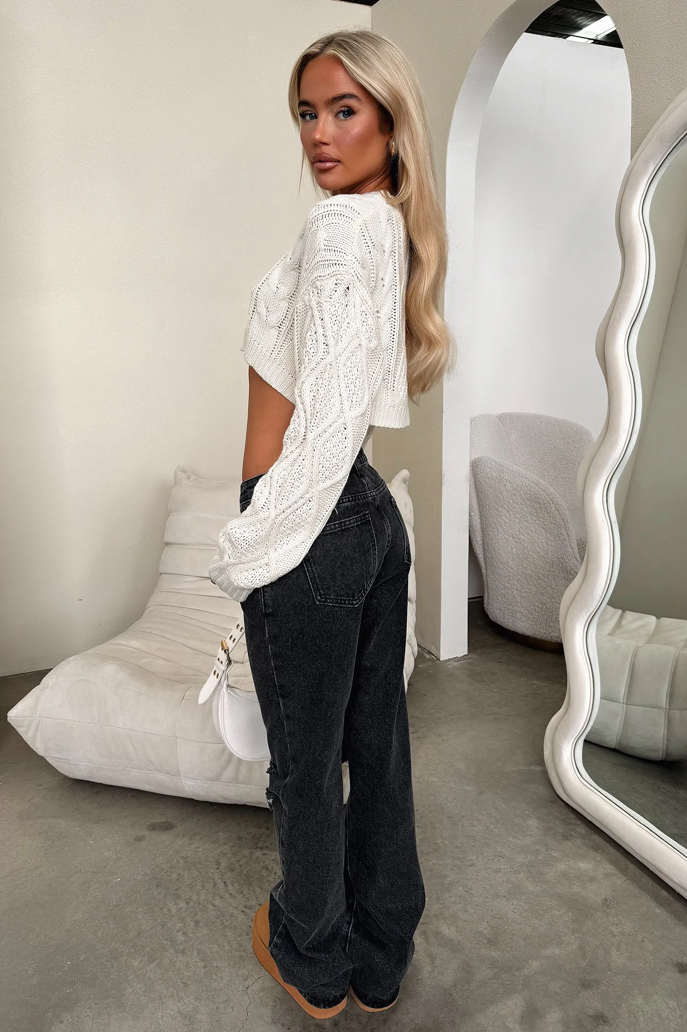 Alice Cropped Knit - Cream