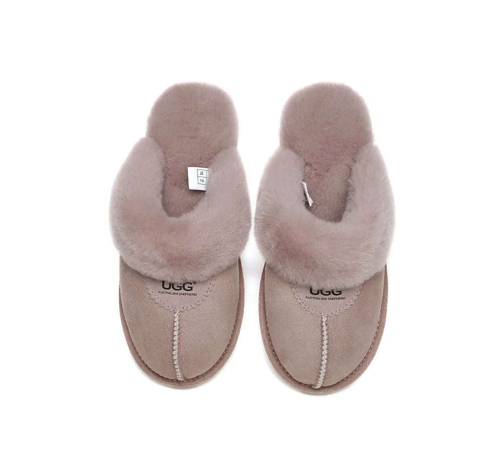 Australian Shepherd® UGG Slippers Double Face Sheepskin Unisex Waffle Scuff