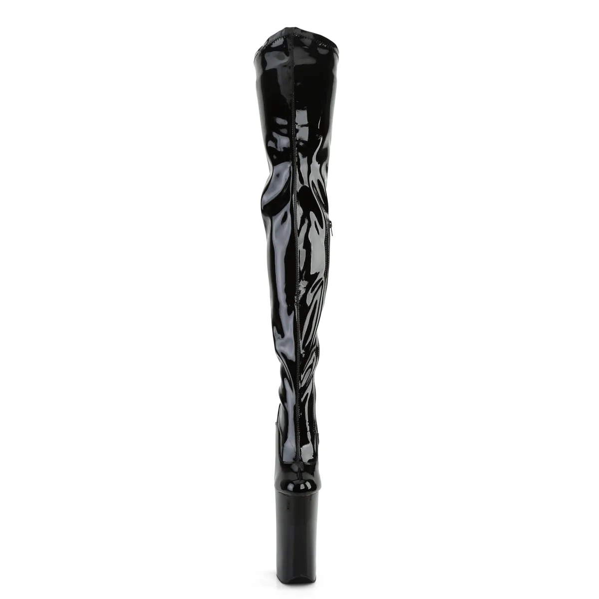 Beyond 4000 Black Patent 10" Heel Thigh High / Crotch Boots