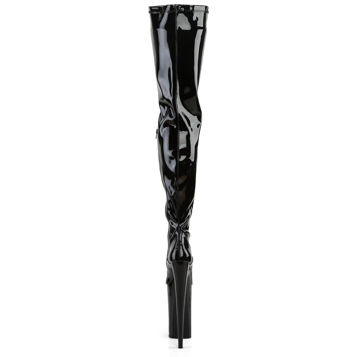Beyond 4000 Black Patent 10" Heel Thigh High / Crotch Boots