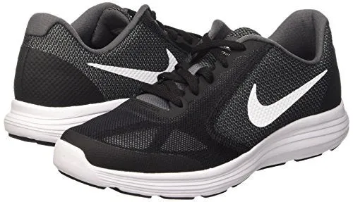 Boys' Nike Revolution 3 (GS) Running Shoe Dark Grey/White-Black-Pure Platinum 4.5Y