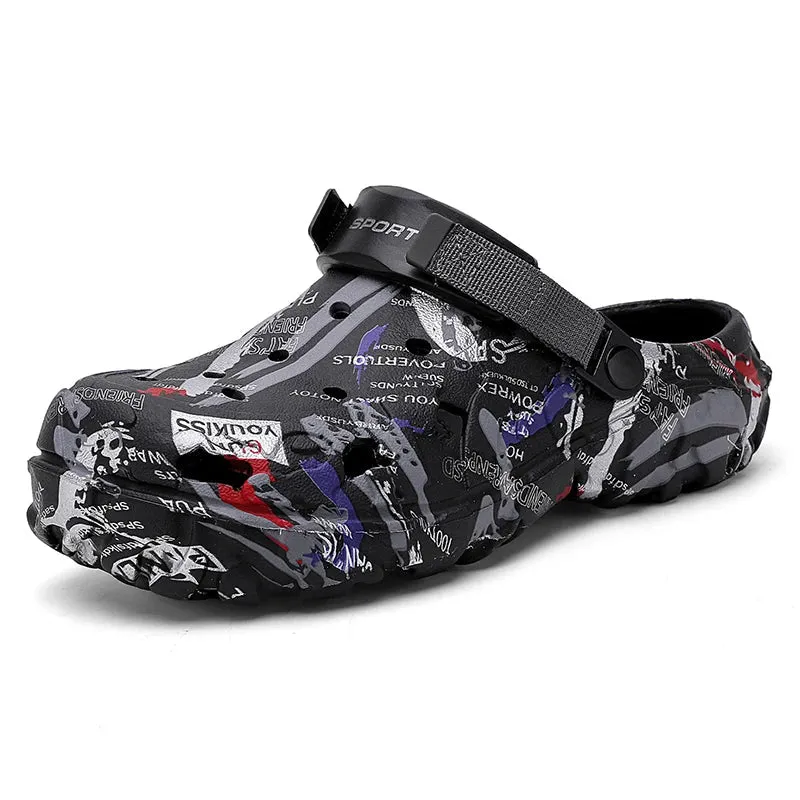 Camouflage Platform Slides for Men and Women Clogs Beach Sandals