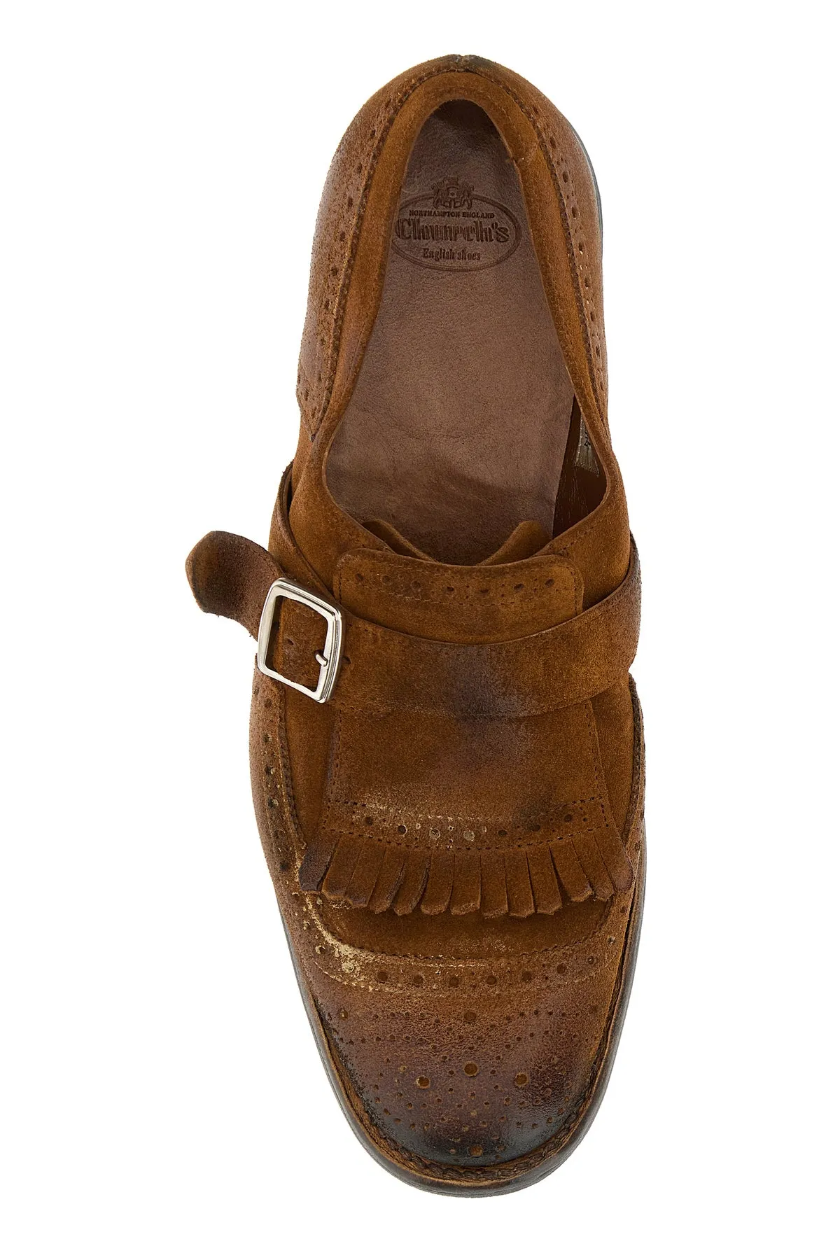 Caramel suede Shanghai W monk strap shoes