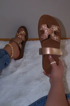Denver - Wide Friendly Embellished Slip On Sandals