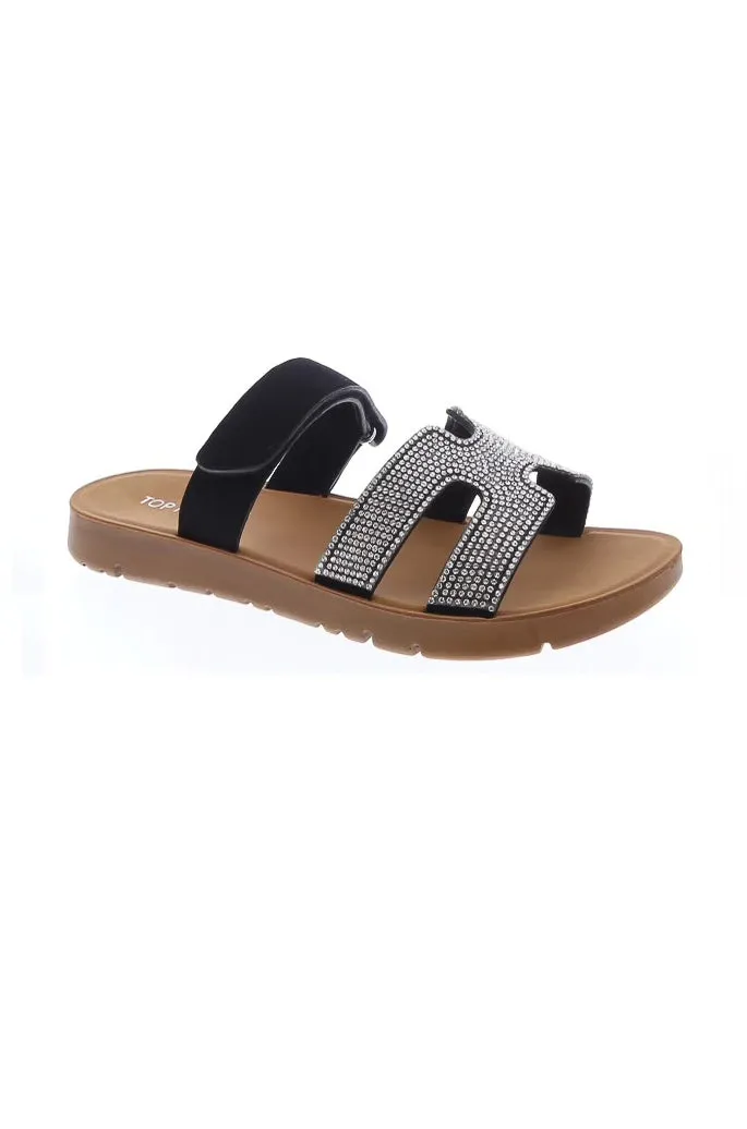 Denver - Wide Friendly Embellished Slip On Sandals