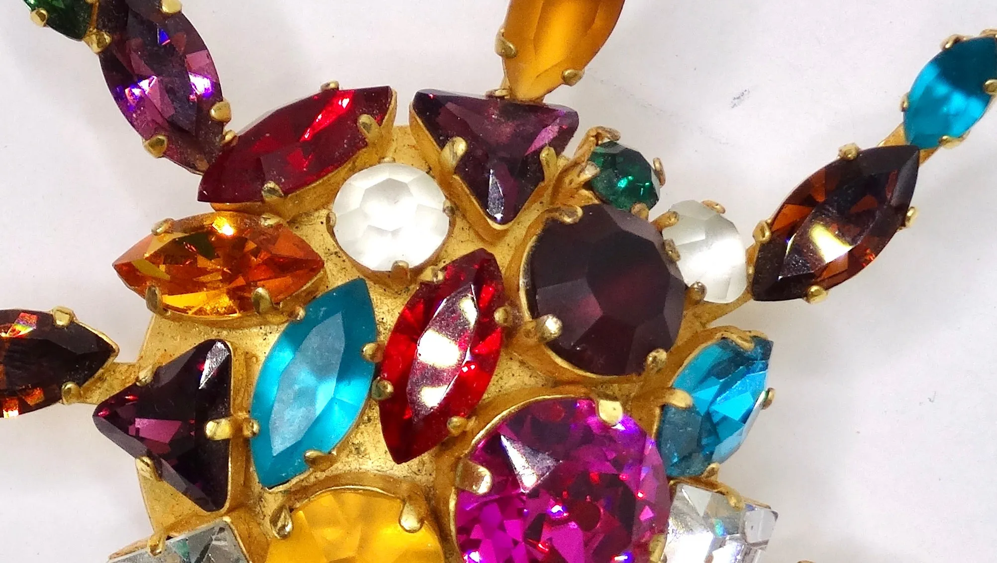 Dominique Aurientis Multi Colored Crystal Brooch