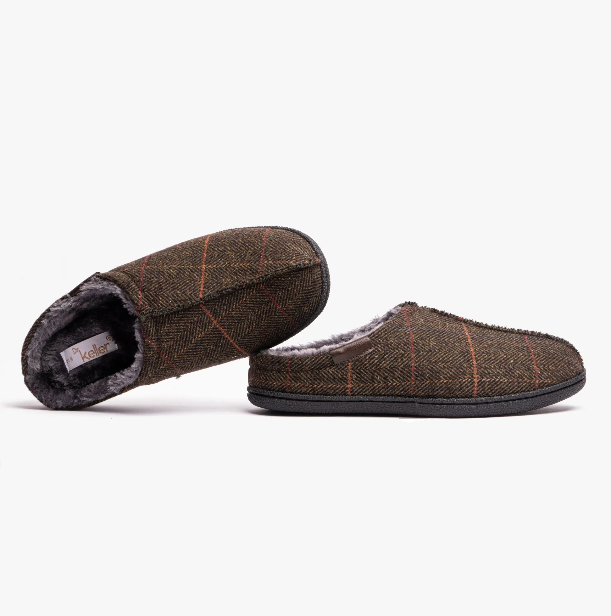 Dr Keller BARNEY Mens Mule Slippers Green