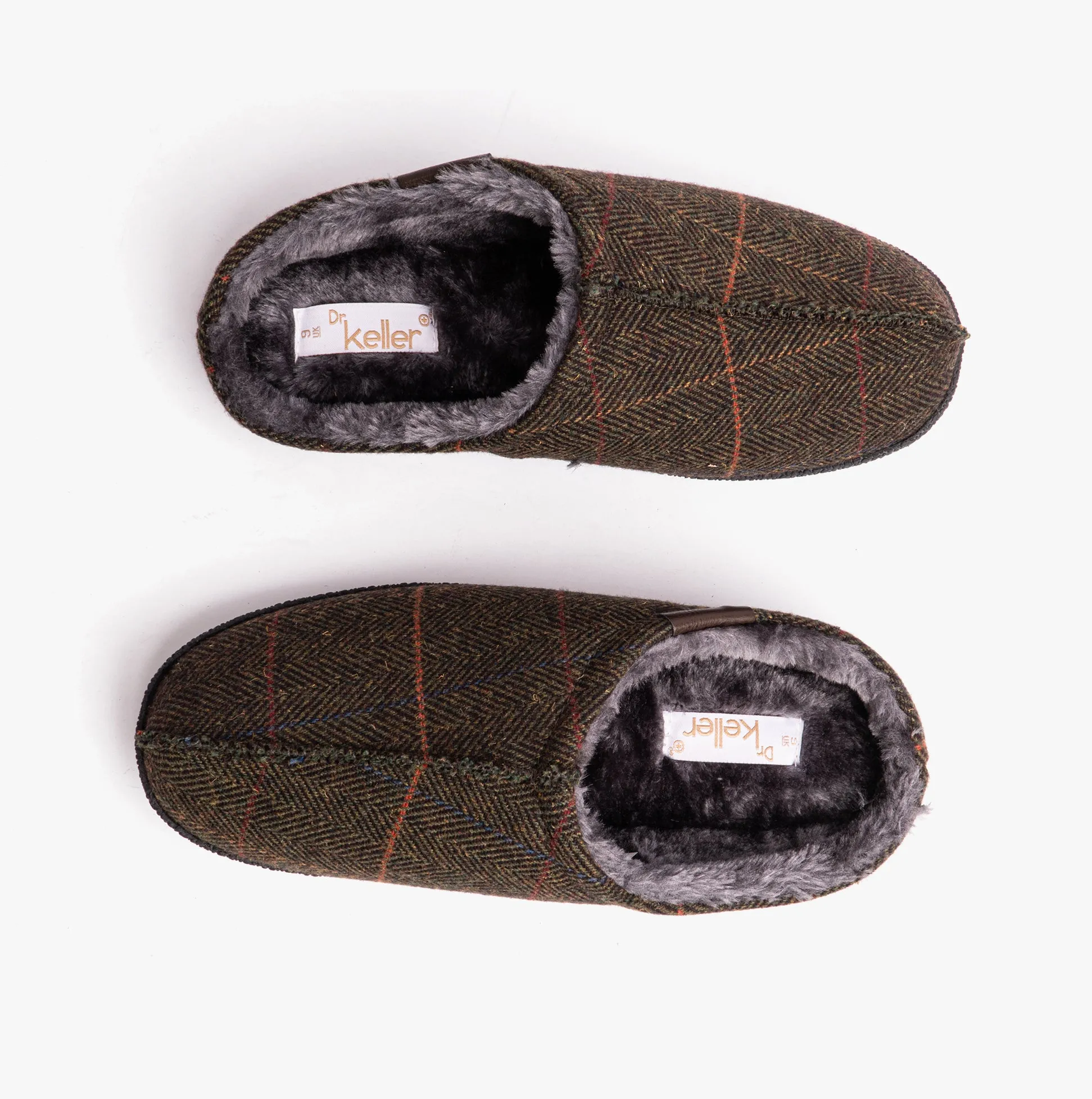 Dr Keller BARNEY Mens Mule Slippers Green