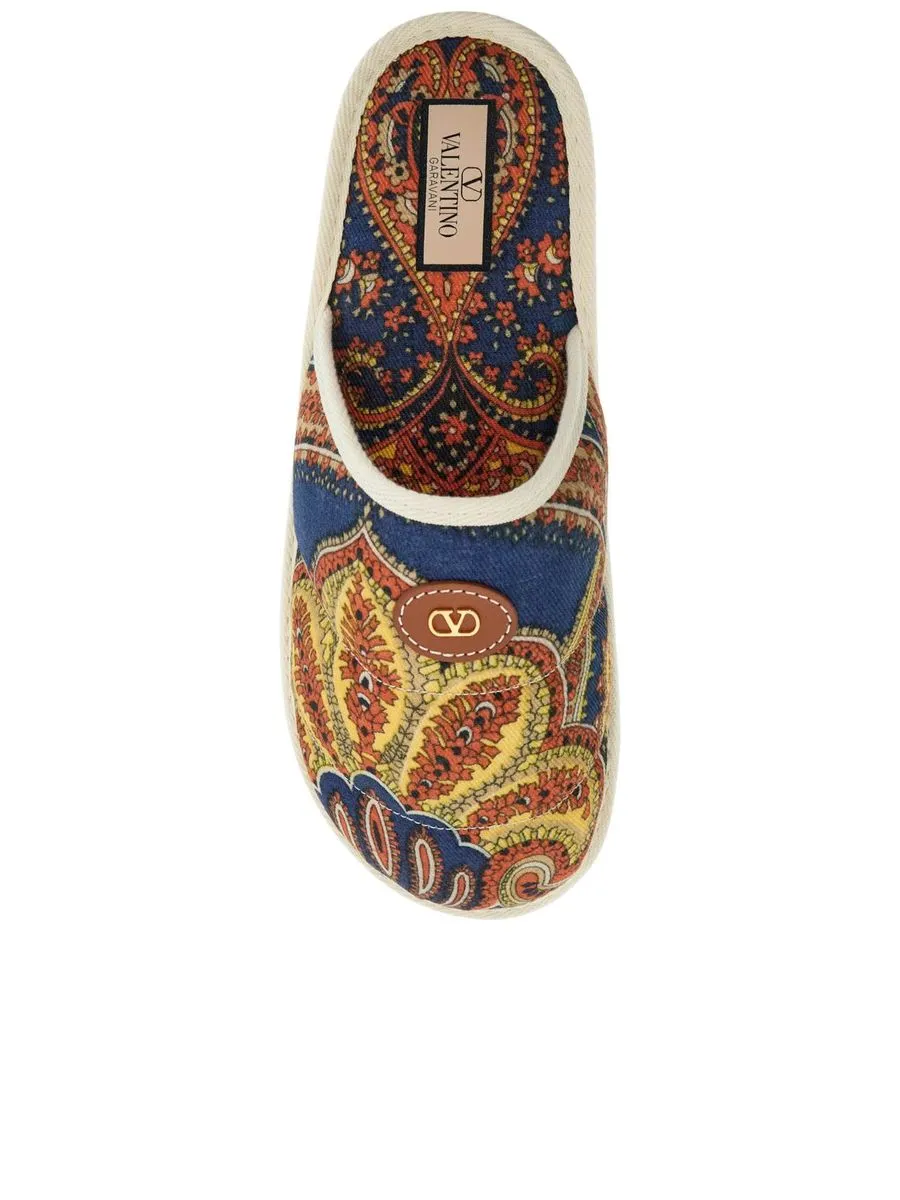 Floral Cotton Slide Slippers
