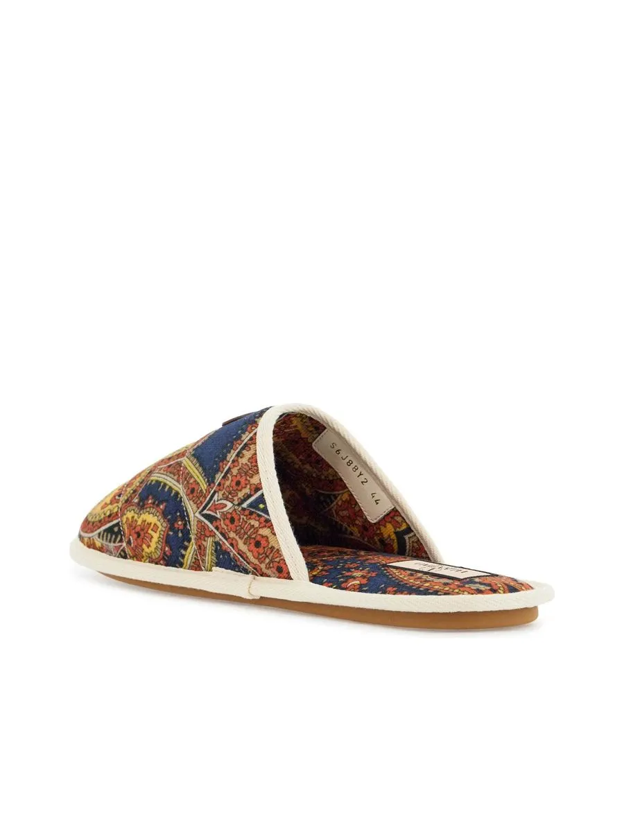 Floral Cotton Slide Slippers