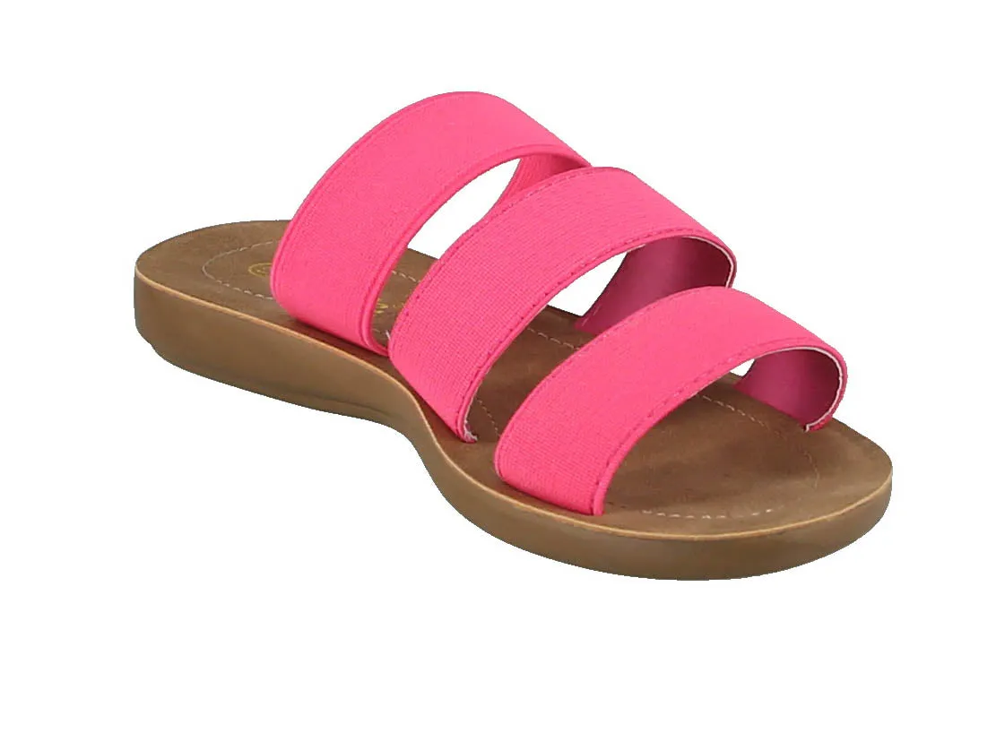 KID'S SHOES FUCHSIA FABRIC SANDALS REFORM-21K