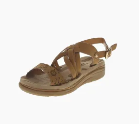 KID'S SHOES TAN PU LEATHER SANDALS TRACY-15K