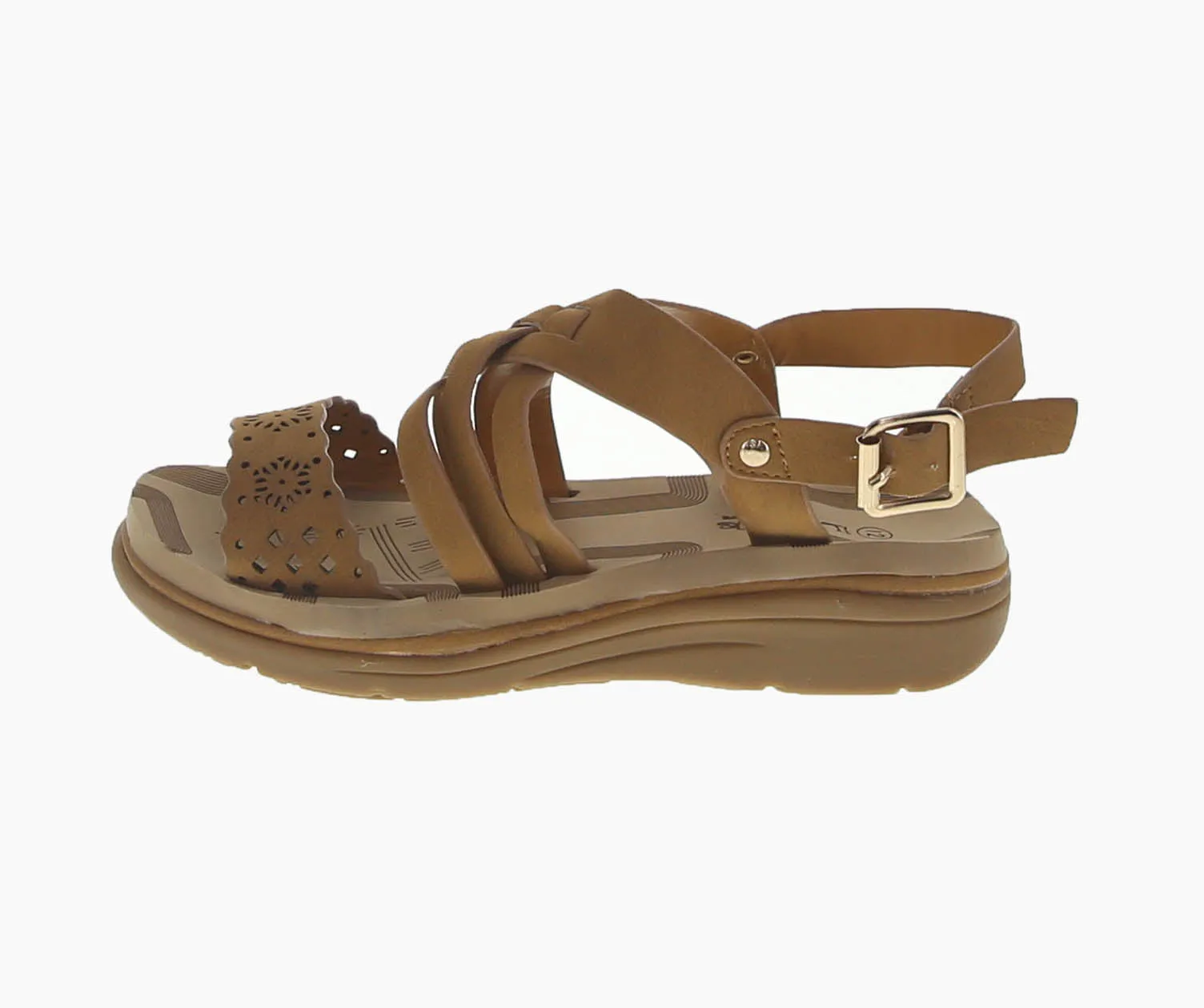 KID'S SHOES TAN PU LEATHER SANDALS TRACY-15K