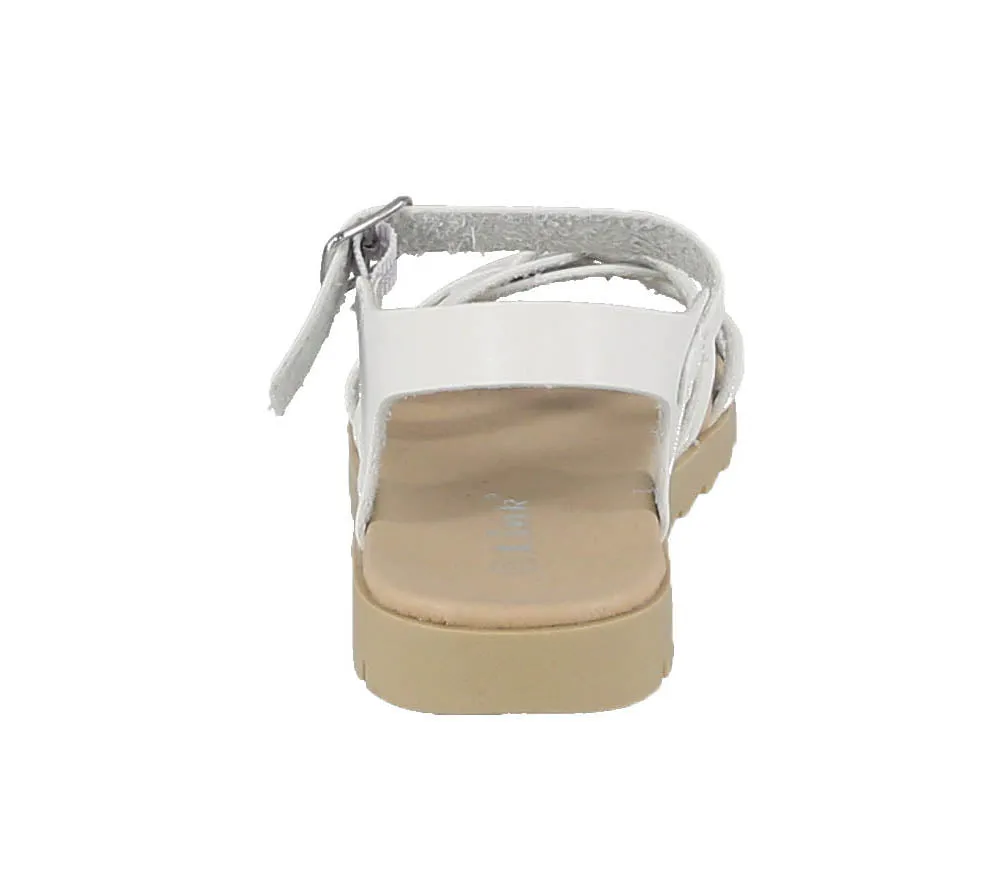 KID'S SHOES WHITE PU LEATHER SANDALS OLIVIA-01K