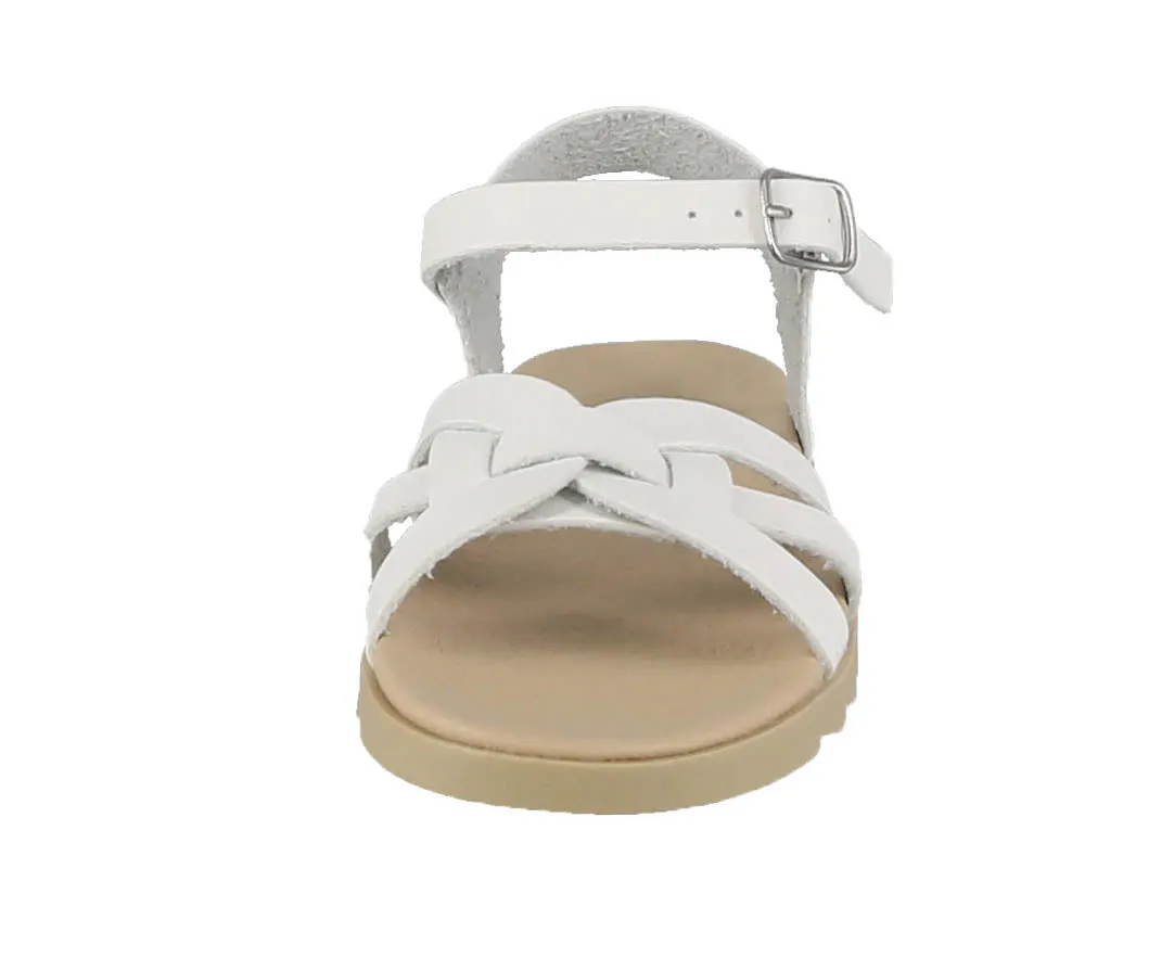 KID'S SHOES WHITE PU LEATHER SANDALS OLIVIA-01K