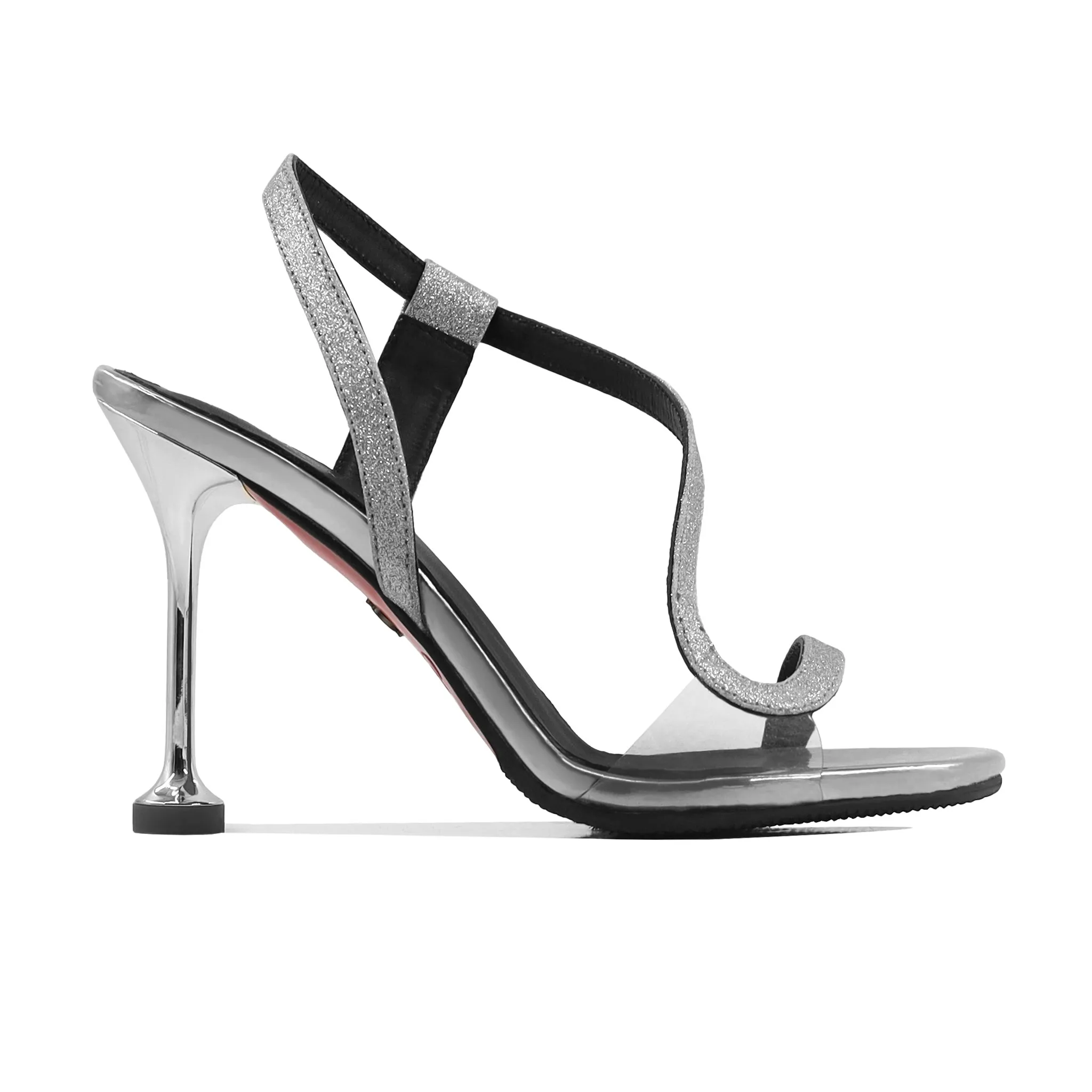 Kily - Women's Silver Grey Strapped Heels