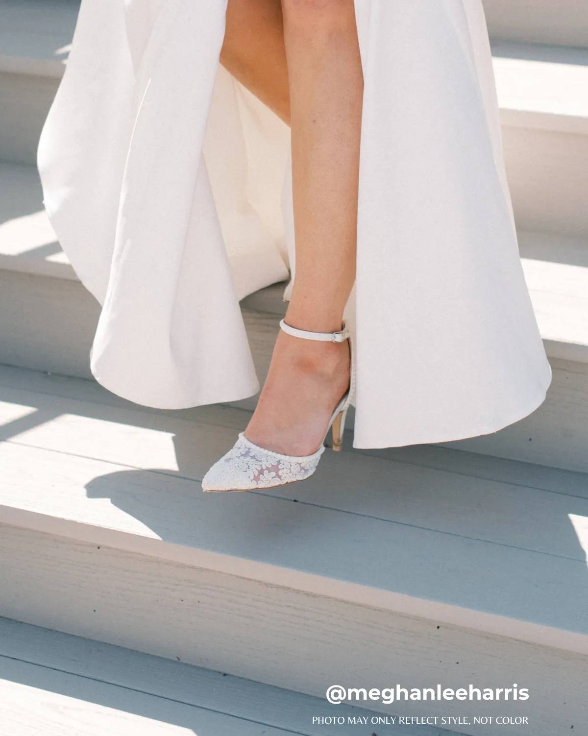 Lace Bridal Heels with Pearls
