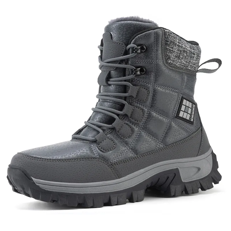 (⏰Limited Time Discount 49% off)Men's Thick Warm Snow Boots Wide Toe Anti-skid Fur Lined Leather Boots Waterproof Winter Hiking Boots