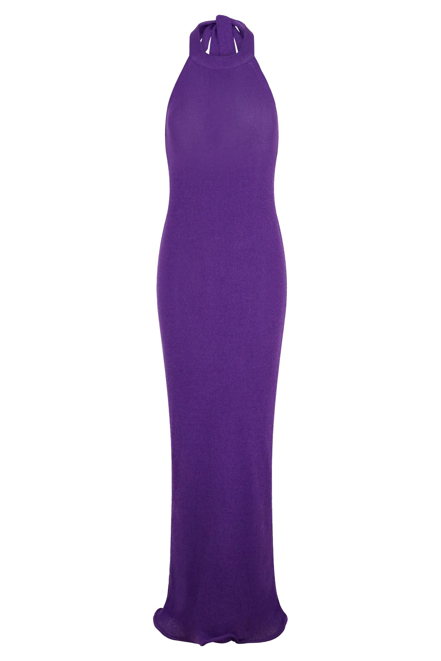 Melodie Halter Knit Maxi Dress - Purple