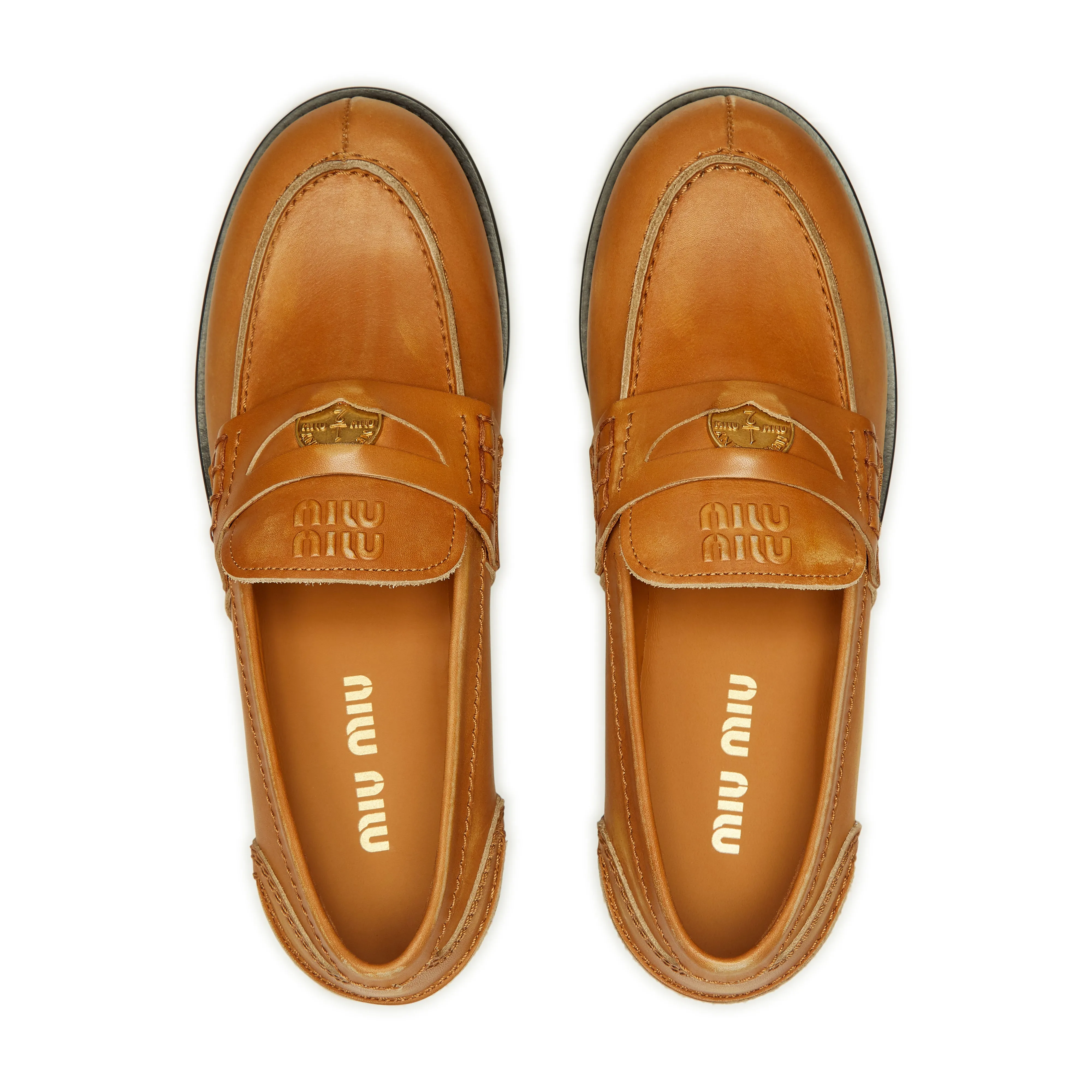 Miu Miu - Women's Vintage Effect Loafers - (Natural)