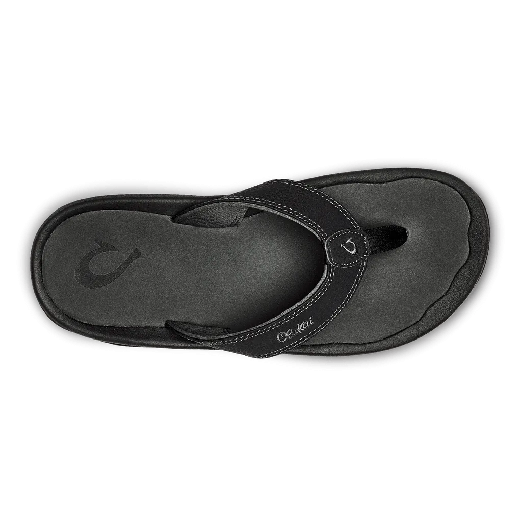 OluKai Men's Ohana Sandals- Black/Dark Shadow