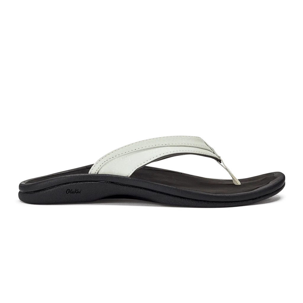 OluKai Women's Ohana Sandals- White/Black