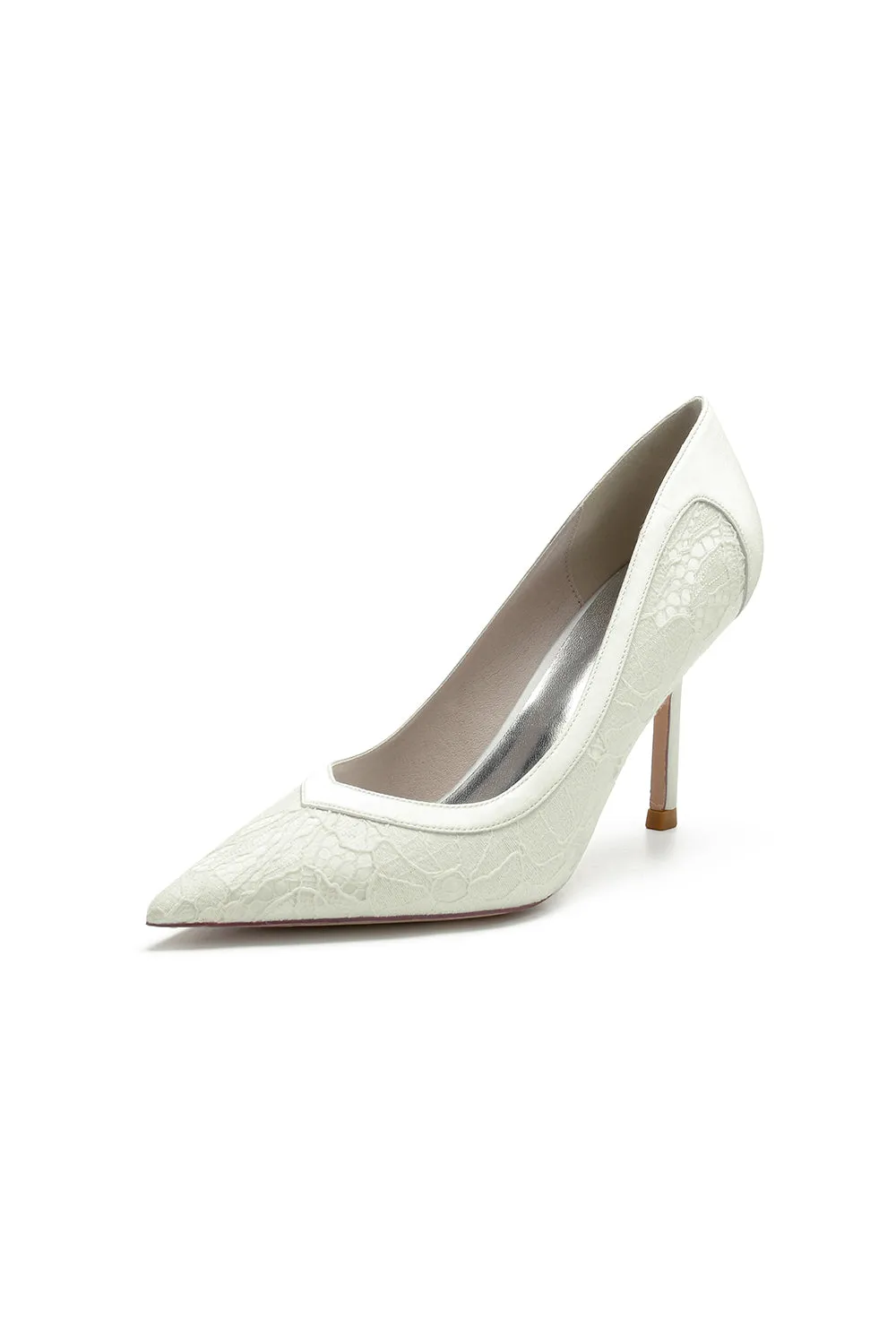 Pointed Toe Lace Wedding Shoes