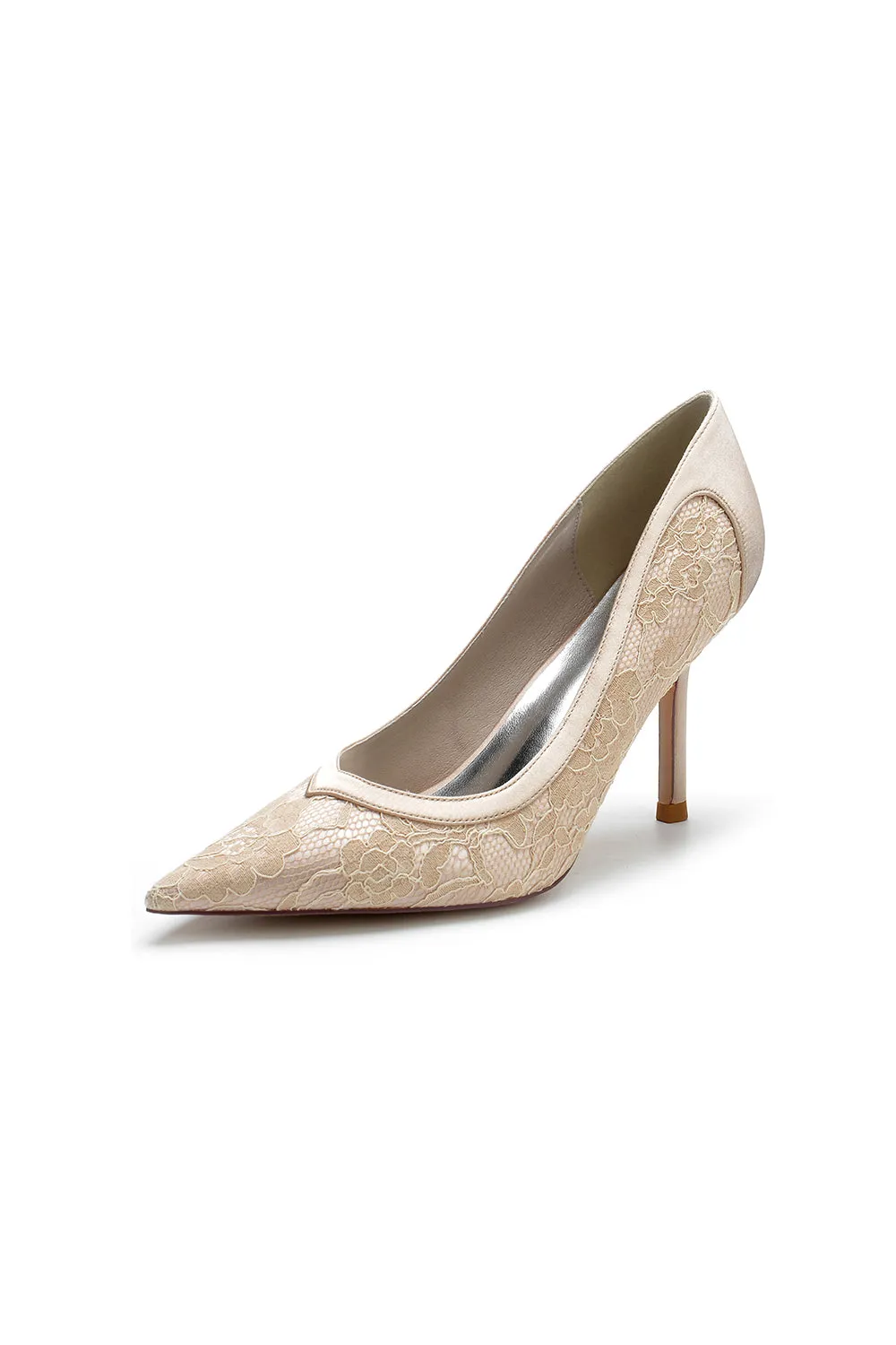 Pointed Toe Lace Wedding Shoes