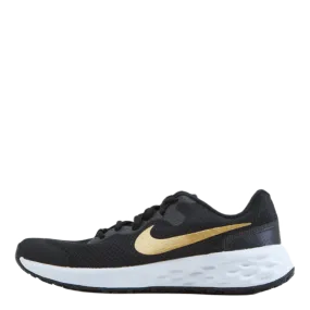 Revolution 6 Big Kids' Running Black/metallic Gold-white