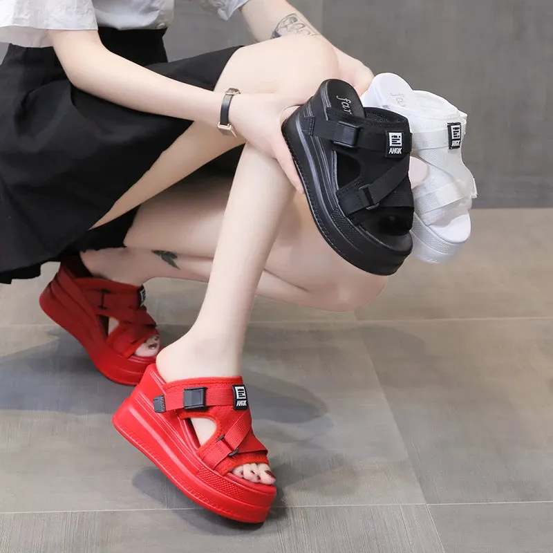 Summer Platform Buckle Slippers Flip-Flops Sandals