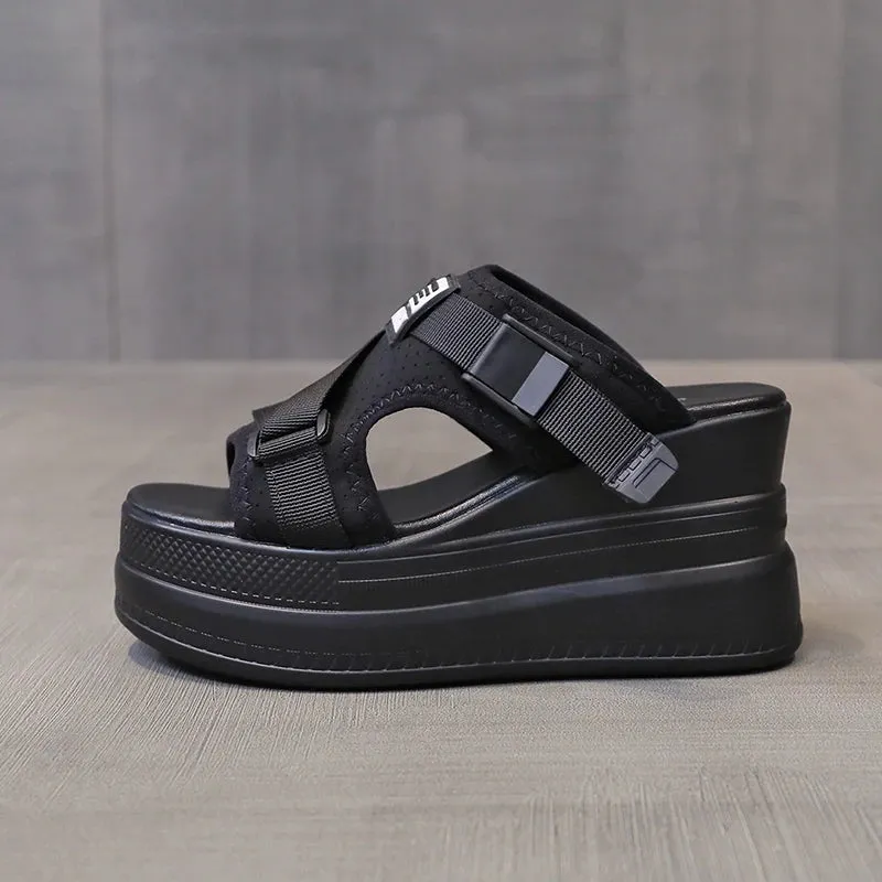 Summer Platform Buckle Slippers Flip-Flops Sandals