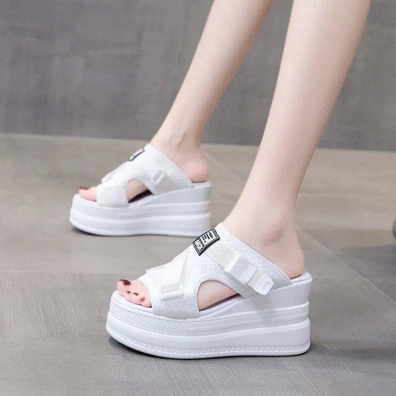 Summer Platform Buckle Slippers Flip-Flops Sandals