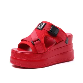 Summer Platform Buckle Slippers Flip-Flops Sandals