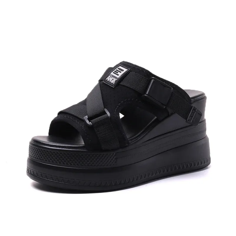 Summer Platform Buckle Slippers Flip-Flops Sandals
