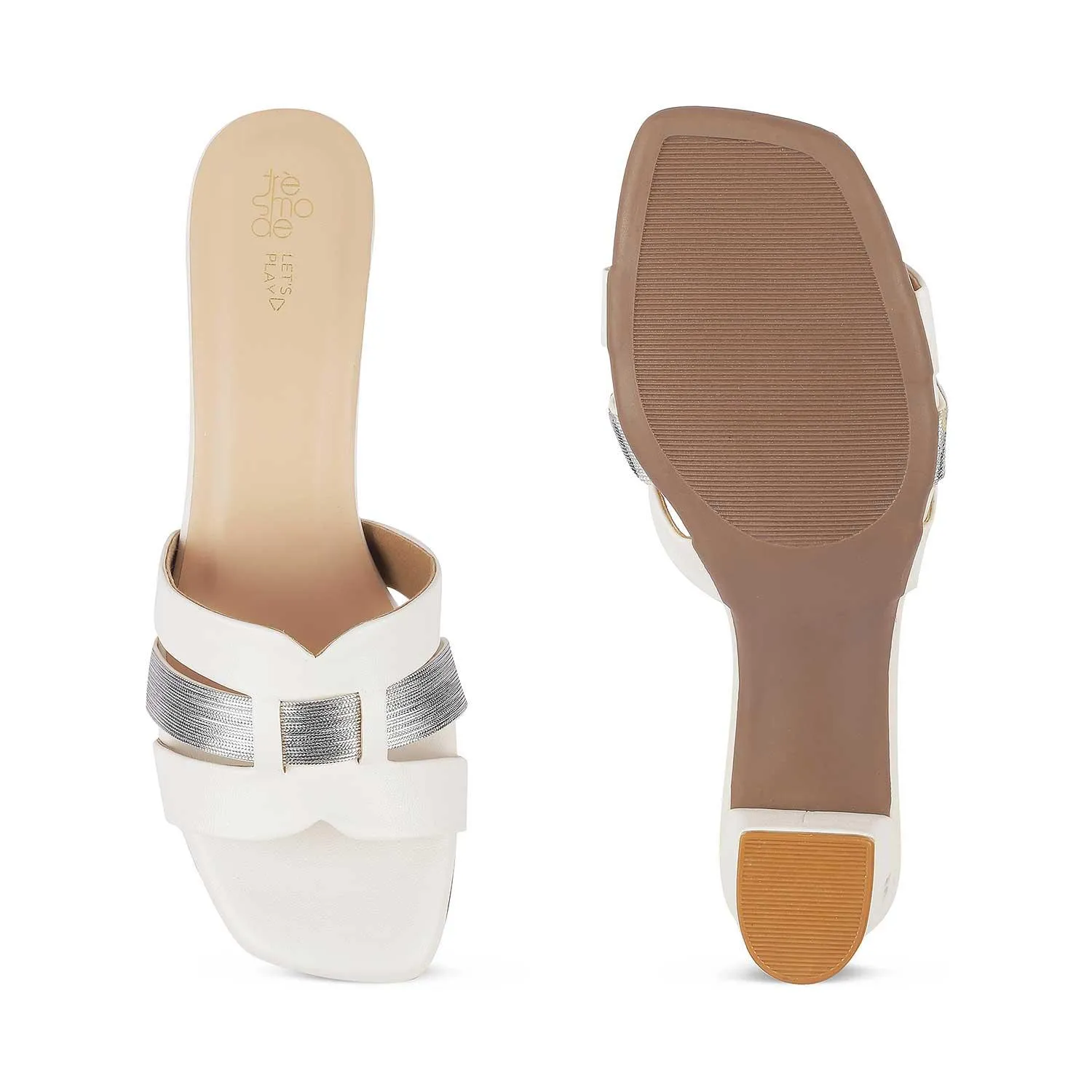 Tresmode Tosilo White Women's Dress Block Heel Sandals