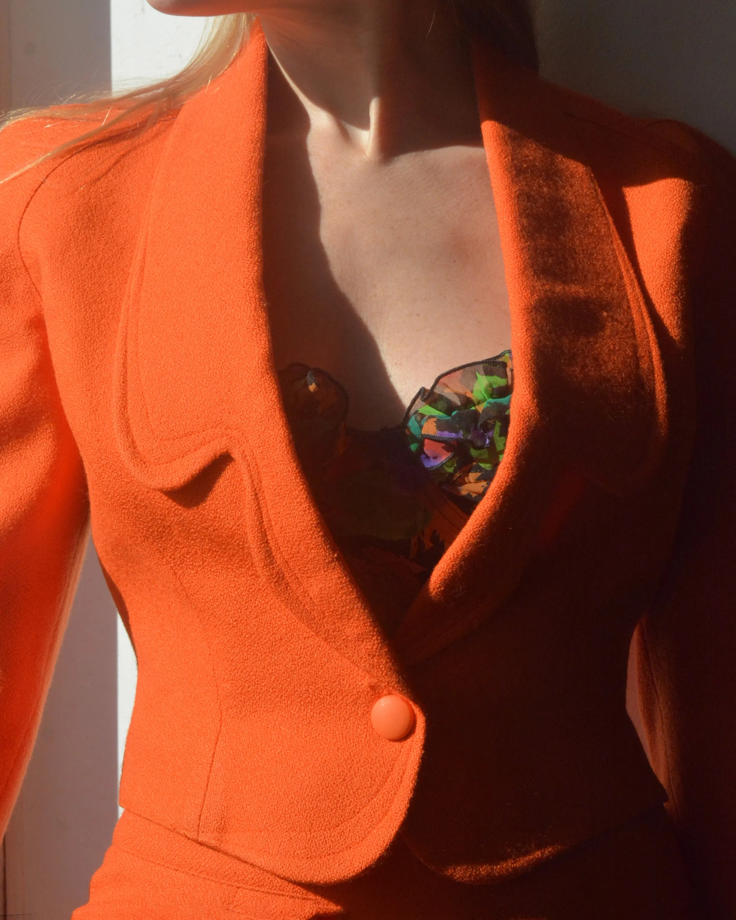 Vintage 1980s Thierry Mugler Bouclé Jacket   Skirt Suit