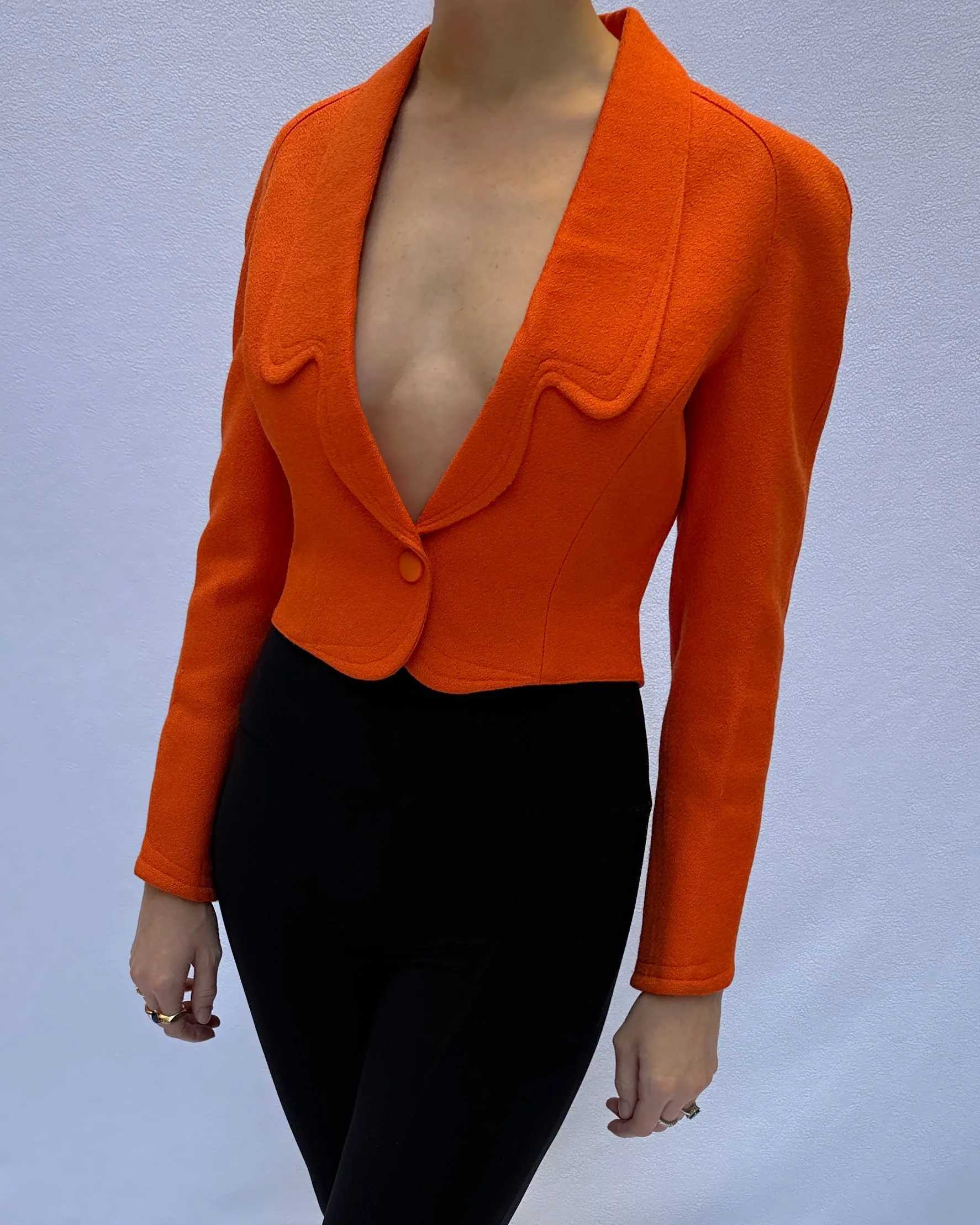 Vintage 1980s Thierry Mugler Bouclé Jacket   Skirt Suit