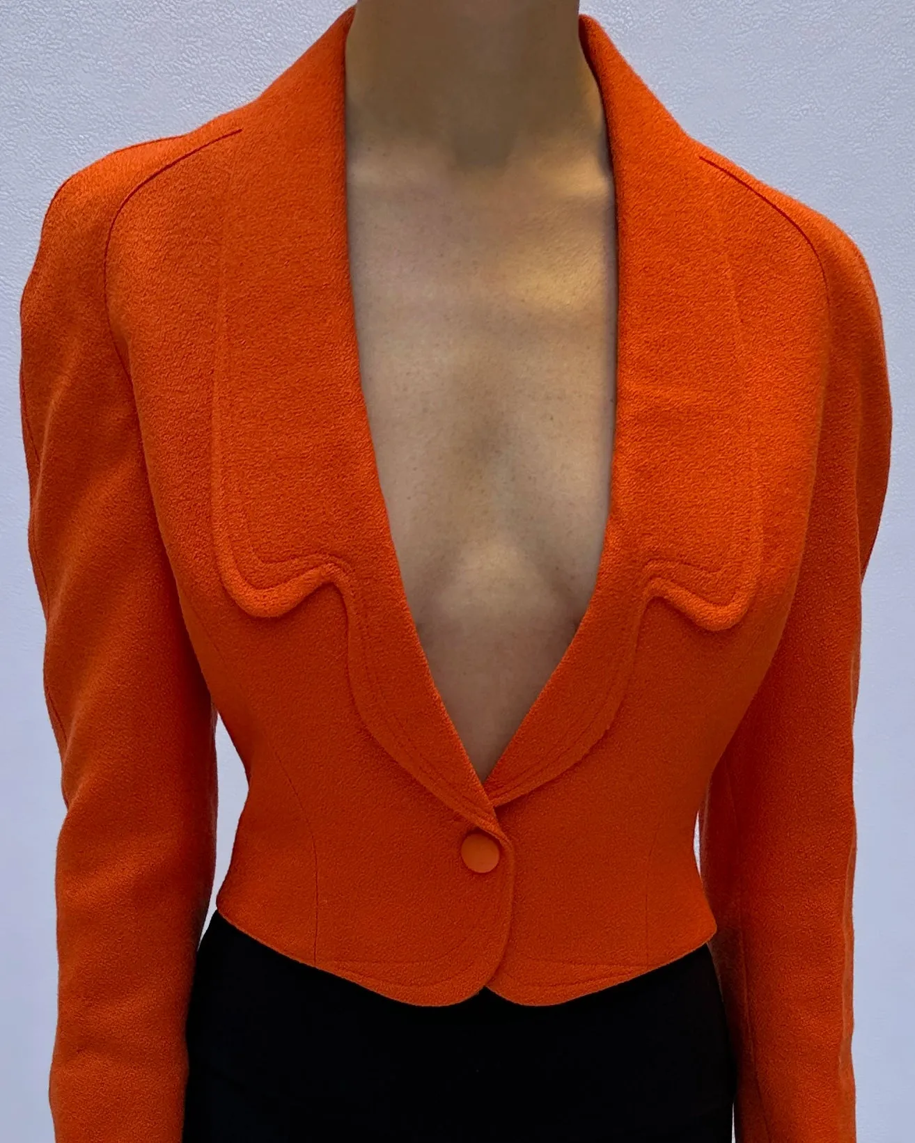 Vintage 1980s Thierry Mugler Bouclé Jacket   Skirt Suit