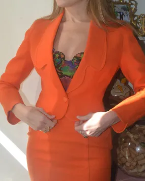 Vintage 1980s Thierry Mugler Bouclé Jacket   Skirt Suit