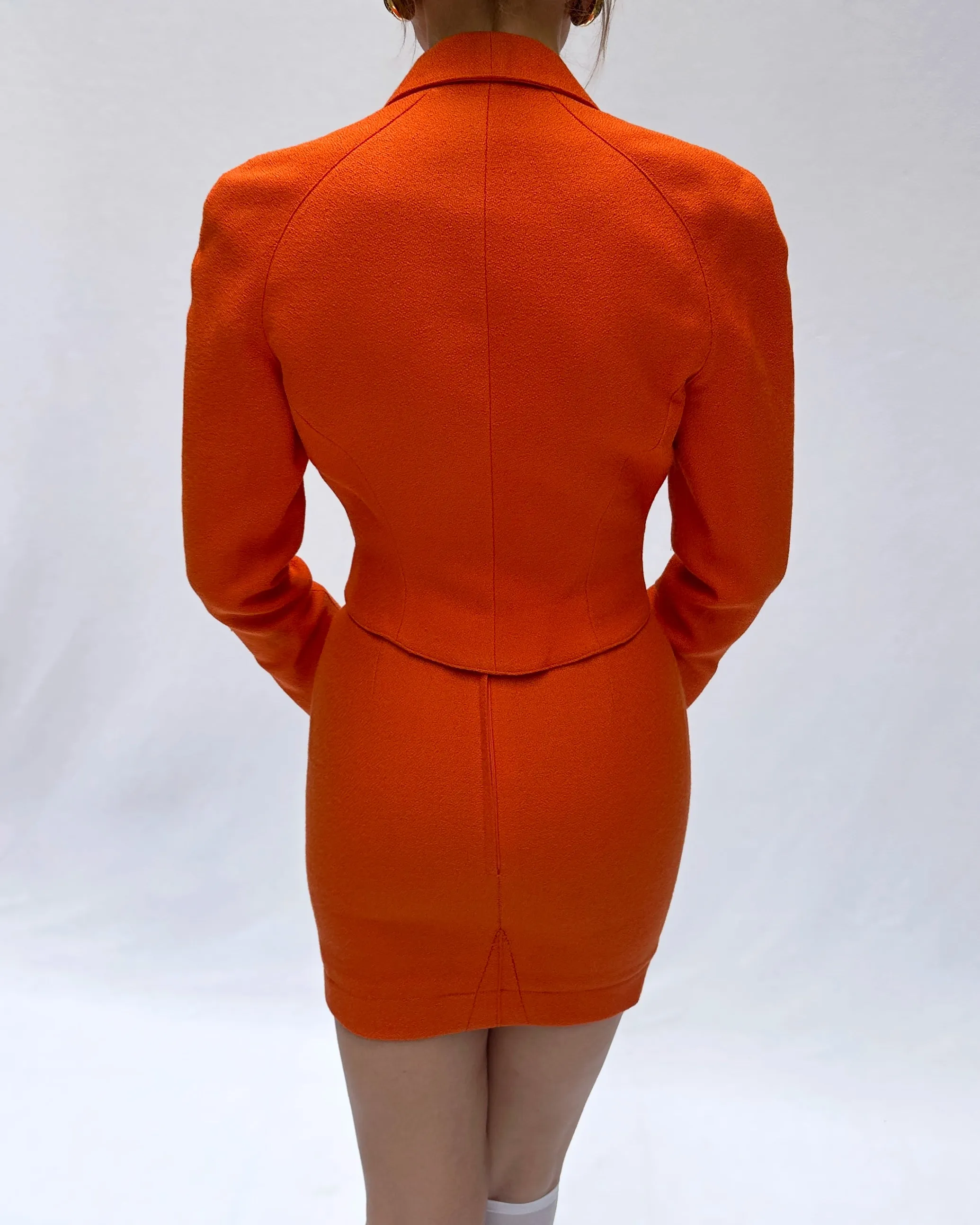 Vintage 1980s Thierry Mugler Bouclé Jacket   Skirt Suit
