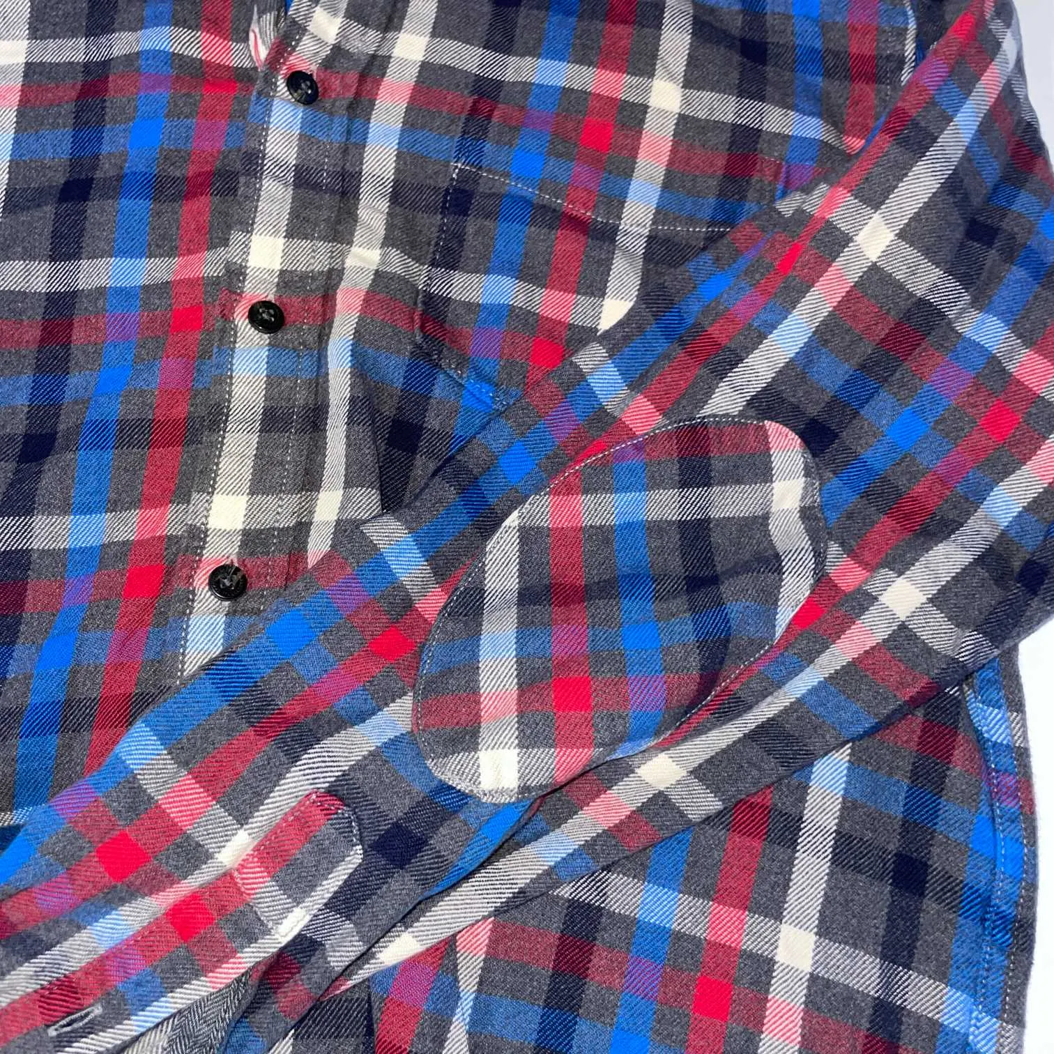 Vintage mens Blue Harbour multi check thick long sleeve shirt in M|L31 W20|SKU 5538