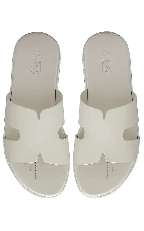 White Leather Slippers