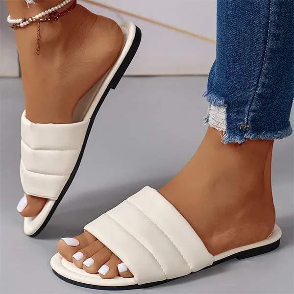 Women's Flat One-Strap Beach Slide Sandals 51767940C