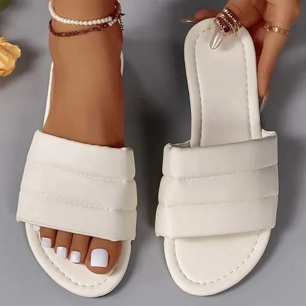 Women's Flat One-Strap Beach Slide Sandals 51767940C