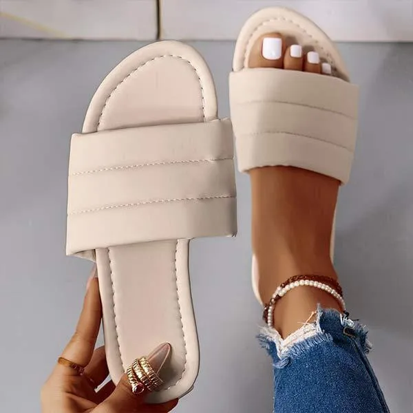 Women's Flat One-Strap Beach Slide Sandals 51767940C