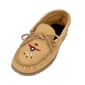 Women's Moose Hide Leather Beaded Moccasin Shoes